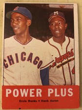 1963 Topps Power Plus Ernie Banks Hank Aaron Baseball Card #242 HOF Low-Grade