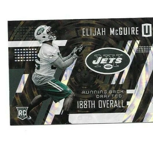 NEW YORK JETS ELIJAH MCGUIRE 2017 UNPARALLEL ROOKIE FB CARD #262 - Image 1 of 1