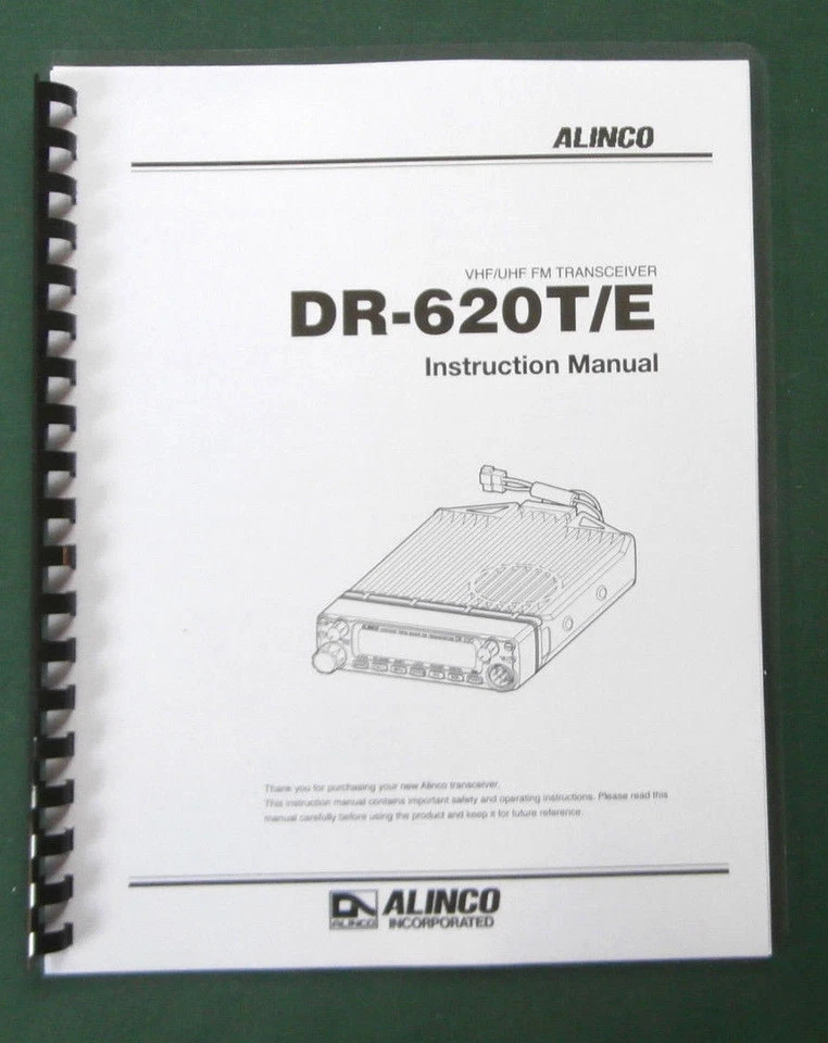 Alinco DR-620T/E Instruction Manual: Comb bound & Protective Plastic covers - Image 1 of 1