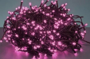 LUCI LED ROSA PINK ALBERO DI NATALE 600 LED ILLUMINAZIONE CASA VETRINE NEGOZI - Foto 1 di 1