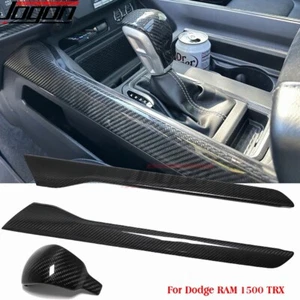 Kit de paneles de palanca de cambios de palanca de cambios con consola de carbono para Dodge RAM 1500 TRX 2021-24 - Imagen 1 de 10
