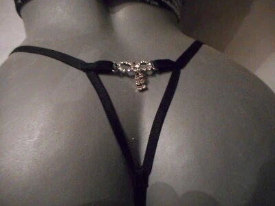 Victoria's Secret Black Lace V String Panty XS/XP - Image 1 of 4