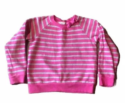 Sudadera Gymboree Niñas Rosa Gris Rayas Lazo Juvenil Talla L Grande Cuello Redondo En muy buen estado Foto 1 de 4