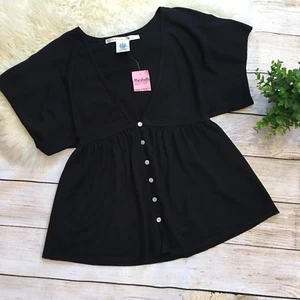 Max Studio NWT Black Kimono Sleeve Cardigan Sweater Sz XS Lightweight Rayon - Picture 1 of 6