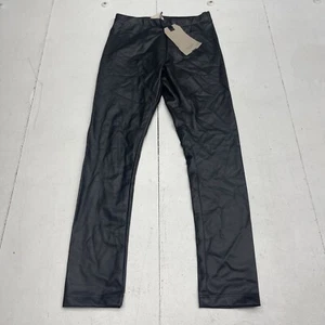 Zara Kids B Cotton Black Faux Leather Leggings Youth Girls Size 9 New Defect - Picture 1 of 8
