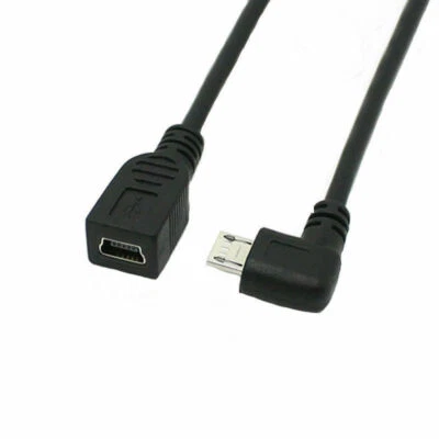 90 Degree Micro USB Male To Mini USB Female Adapter Converter Data Cable Line - Bild 1 von 3