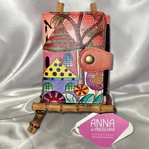 Portafoglio colorato Anna By Anuschka ๐ฏ pelle dipinto a mano bifold 5x3,5x,50 firmato - Foto 1 di 6