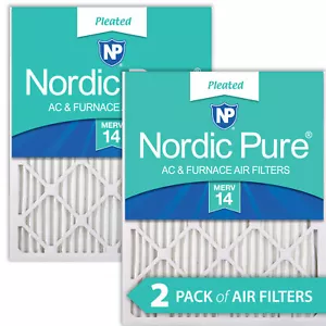 Nordic Pure 10x24x1 Pleated MERV 14 Air Filters 2 Pack - Picture 1 of 6