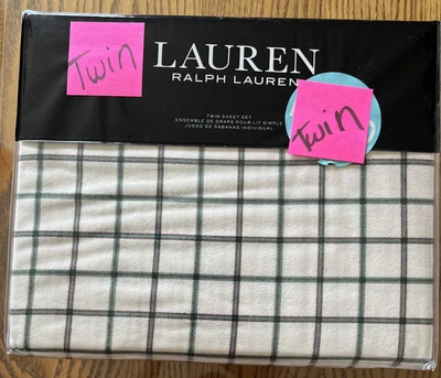 Juego de sábanas Lauren Ralph Lauren NUEVO TWIN Millerton franela a cuadros verde rojo $49,99 Foto 1 de 4