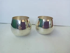 PLATA ESTERLINA W.M. TAZAS DE BRANDY CORDIAL CHAPADAS EN PLATA ROGERS CON MONOGRAMA "A" - Imagen 1 de 11