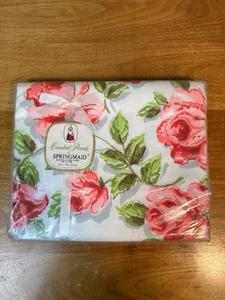 Vintage Springmaid Sunset Rose Double Flat Sheet 100% Cotton Combed Percale NOS - Picture 1 of 3