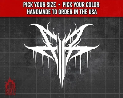Calcomanía inversa caída para cinta de coche pegatina para computadora portátil metalcore calcomanía pegatina Foto 1 de 4