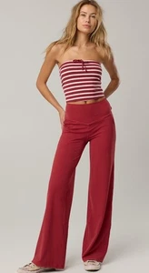 Pantalón OFFLINE By Aerie Real Me XTRA Cintura Alta Rojo Borgoña Talla Pequeña Nuevo con Etiquetas - Imagen 1 de 6