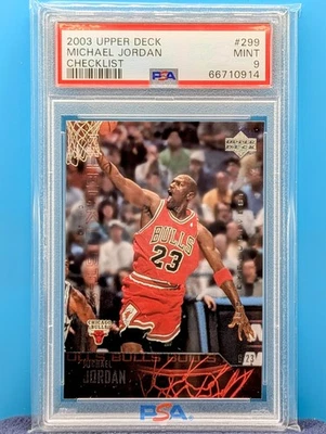 2003 Upper Deck 🏀 #299 MICHAEL JORDAN Exclusives Checklist PSA 9 📈 SHIPS FREE! - Image 1 of 2