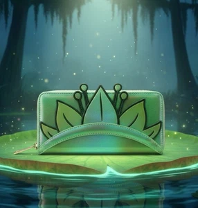 Loungefly Disney Tiana Zip Around Iridescent Green Wallet Princess & The Frog - Picture 1 of 9