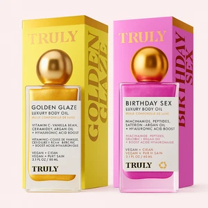 Dúo de aceite corporal verdaderamente lujoso | Esmalte dorado + sexo de cumpleaños | Paquete de 2 aceites brillantes - Imagen 1 de 5