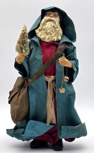 1985 Possible Dreams SANTA WITH BLUE ROBE Clothtique #71027 Brown Bag Bells - Bild 1 von 11