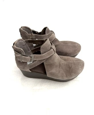 Botas de tornozelo femininas Yellow Box BALERA camurça acastanhada salto cunha ocidental tamanho 9.5 - Imagem 1 de 4