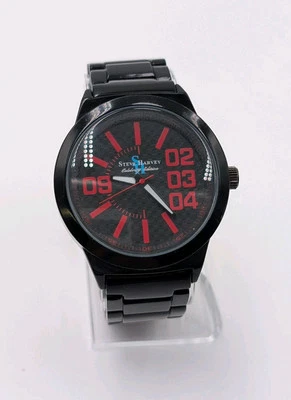 Reloj Steve Harvey Acero Inoxidable Negro Rojo SCH1138/A126-13 Banda Rota/Sin Probar Foto 1 de 4