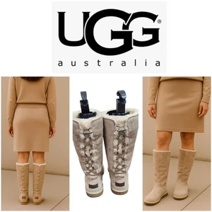 UGG AUSTRALIA S/N 5734 DAMEN ROSEBERRY SCHNÜRSTIEFEL LAMMFELL FELL GEFÜTTERT Gr. 7 - Bild 1 von 11
