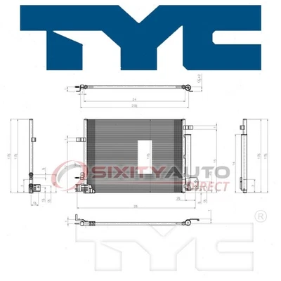 TYC AC Condenser for 2013-2015 Cadillac ATS AC Air Conditioning Heating je - Image 1 of 4