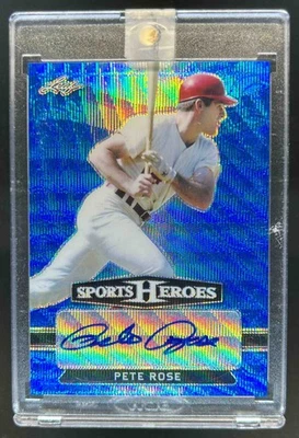 2018 Leaf Metal Sports Heroes Pete Rose Blue Wave Auto #4/10 - Image 1 of 2