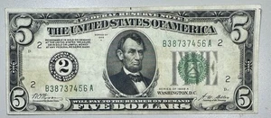 1928 - A $5 Federal Reserve Note - Picture 1 of 3