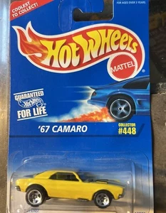 1995 Hot Wheels '67 CAMARO Collection #448 gelb mit Streifen 5 Speichen Vintage neu - Bild 1 von 10