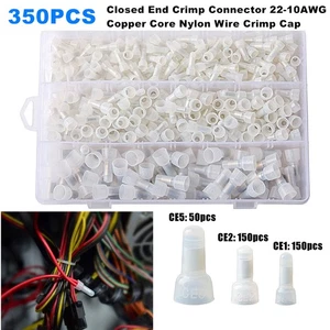 350 Stück Closed End Crimp Cap Nylon Closed End Crimp Verbinder 22-10AWG - Bild 1 von 14
