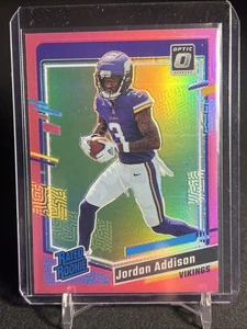 💥2023 JORDAN ADDISON Panini Donruss Optic #271 Rated Rookie RC Pink Holo SP - Picture 1 of 3
