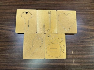 Menge 5-4" Lolli Shadow Ellison pädagogische Stanzteile - Schlüssel, Haken, Herz, Apfel - Bild 1 von 6