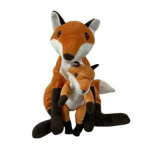 A131 Ikea Vandring Fox Mom & Baby Kit Plush 13" Stuffed Toy Lovey - Picture 1 of 3