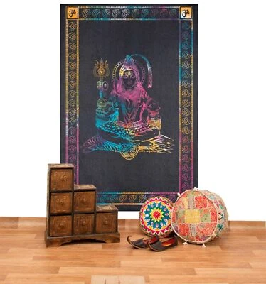 UV Tuch Tagesdecke Shiva  Meditation Deko Tuch Wandtuch ca. 200 x 135 cm  - Bild 1 von 4