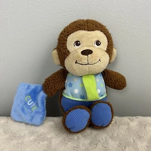 Garanimals Cute as Can Be Monkey Plush Stuffed Animal Pacifier Holder Brown Blue - Picture 1 of 7
