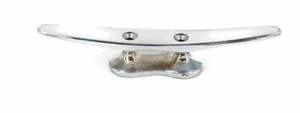 CLEAT tie downs solid heavy brass CHROME boats cars tieing rope hooks 5" B - Picture 1 of 3
