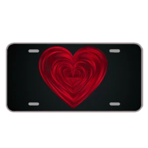 Custom Novelty License Plate With Fancy Red Heart Amazing Design - Bild 1 von 1