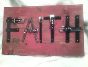 Religiöse Plakette Holzschild Glaube rustikal Wandbehang Scheune Wohndeko christlich - Bild 1 von 3