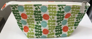 NEW Origins ORANGE BLUE Ball with GREEN Leaves Makeup Cosmetic Travel Bag Case - Picture 1 of 4