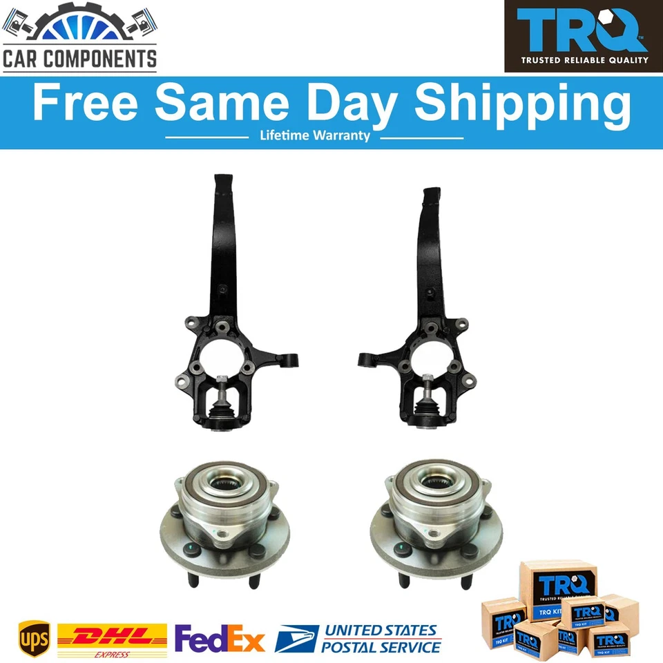 Nuevo conjunto de buje y cojinete de rueda delantera TRQ con kit de nudillos para Dodge 2011-2015 Foto 1 de 4