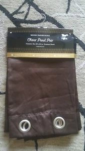 TÜLLE FLÄCHEN FENSTER VORHANG RAUMVERDUNKELUNG EINFARBIG SCHOKOBRAUN NEU 40 x 84 Zoll - Bild 1 von 4