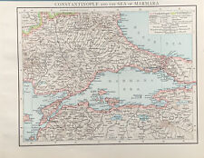 1896 Constantinople & The Sea of Marmara Map Original Antique Map 125 Years Old