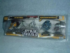 TITANIUM Die-Cast 5 Pack Silver Raw Metal AT-RT Green Gunship Jedi 2006 MISP New - Picture 1 of 2