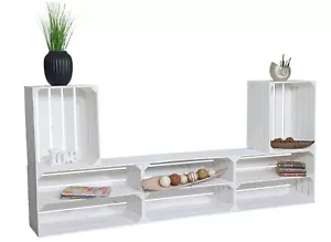 TV-Board "Amrum" mit Regal Lowboard TV Möbel Kisten Holz Holzkisten Obstkisten - Bild 1 von 5