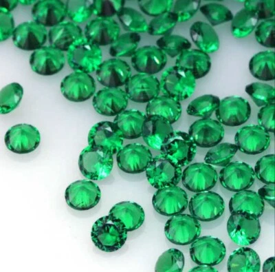 AAA Rated Green Nano Emerald Round Lab Created Stone Jewelry Stone 11mm to 15mm - Image 1 of 4