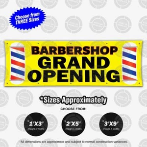 BARBERSHOP Grand Opening Banner Display Barber Pole Schild Poster Bright Print - Bild 1 von 4