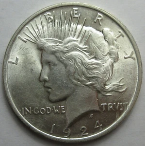 1924 Silver Peace Dollar -UNC- (#624J) - Picture 1 of 2