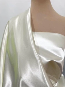 TELA DE POLIÉSTER SATINADO BRILLANTE 60" MARFIL 113 POR YARDA, DAMA DE HONOR, DISFRAZ - Imagen 1 de 1
