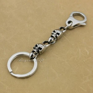 Skulls KeyChains Stainless Steel Biker Rock Punk DIY Accessory 5T006KCD - Picture 1 of 7
