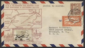 1939 PanAm FAM 18 May 26 Flight Cover Crosby Photo Cachet Lisbon to Azores - Picture 1 of 2