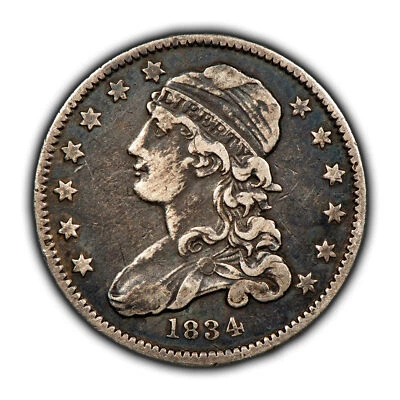 1834 25c Capped Bust Silver Quarter - Deep Patina - XF - SKU-Y6049 - Image 1 of 4
